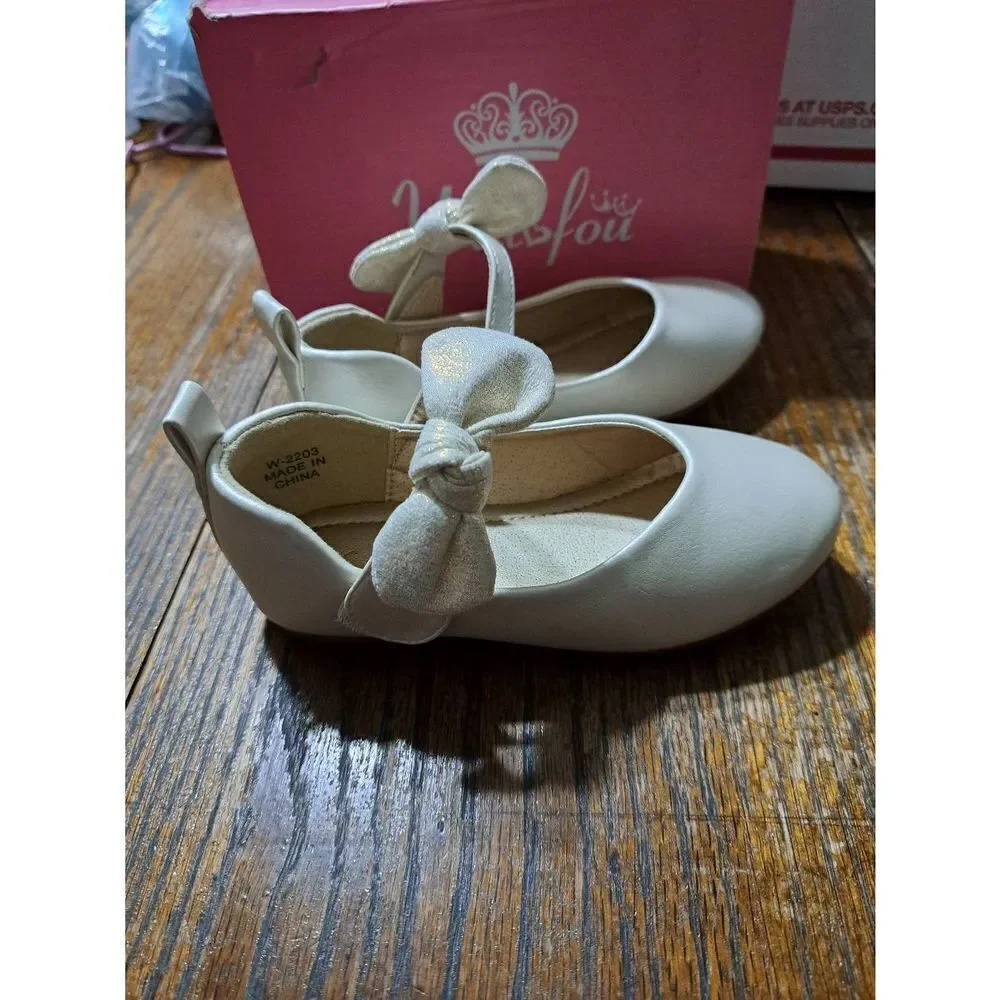New Toddler Size 8 Walofou Champagne Dress Shoes Flower Girl Princess Shoes
